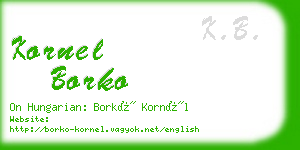 kornel borko business card